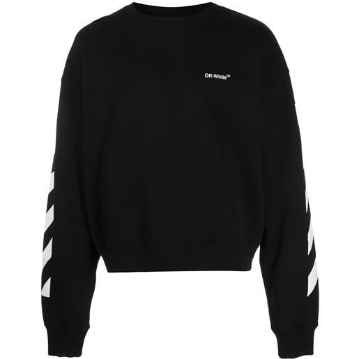 Off-White felpa oversize diagonal helvetica - nero