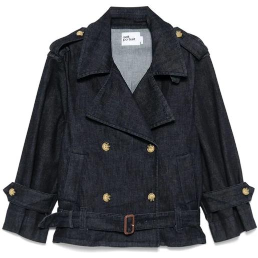 Self-Portrait denim trench jacket