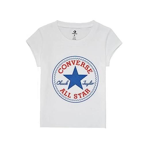 CONVERSE ALL STAR converse maglietta a maniche corte per bambini timeless chuck patch bianco, 12 anni unisex-bimbi