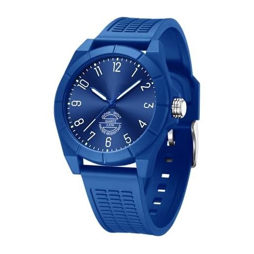 Findtime Orologio Da Donna Sportivo Analogico – Cinturino In Silicone Morbido, Impermeabile, Cassa 42 Mm, Leggibile, Per Uso Quotidiano