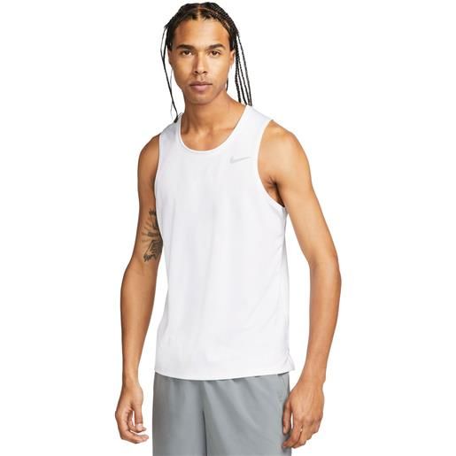 Nike canotta miler uomo bianco