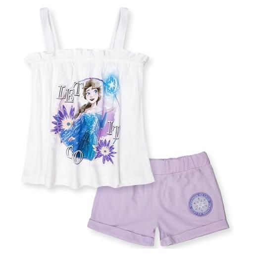 Disney Store completo bambina disney frozen elsa estivo maglia e short in cotone 8 anni 7093