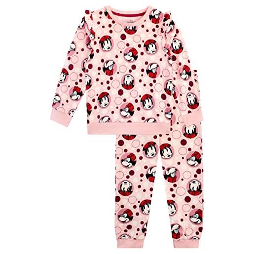 Disney set di felpa e joggers per ragazze topolina outfit da 2 pezzi per bambini rosa 7-8 anni