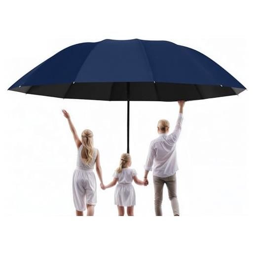 Meichoon ombrello di grandi dimensioni per 3-4 persone 12 costole impermeabile antivento leggero durevole protezione uv per giornate di sole e pioggia viaggi