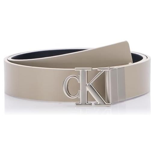Calvin Klein mono pl rev lthr belt 30mm k60k612288 cintura adj, brown (crockery/tonal dark), 80 donna