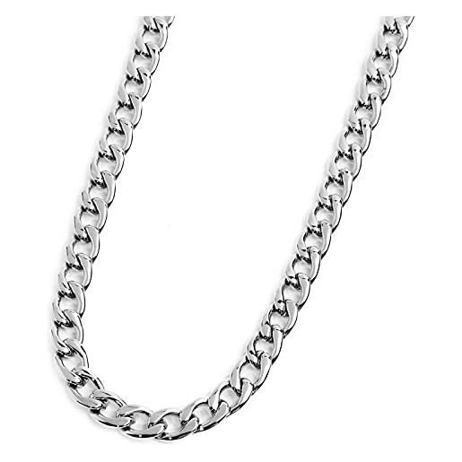 Marlù Collana In Acciaio Con Perle 4,30 Mm E Cuori | Lunghezza Catena 50 Cm | Modello 2ca0033-w | Collezione Perle E Cuori - 4