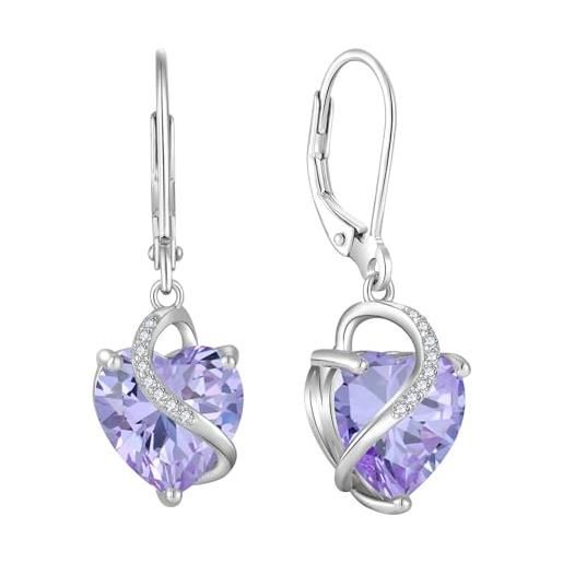 JO WISDOM Orecchini A Leva Ovale In Argento 925 Con Zirconia Cubica 3A - Idea Regalo Donna