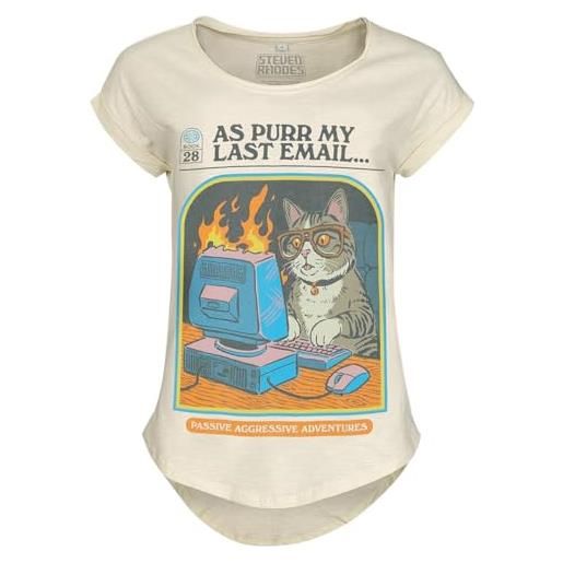 Steven Rhodes as purr my last e-mail donna t-shirt sabbia m 100% cotone largo