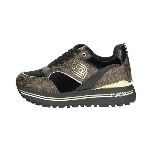 Liu Jo scarpe maxi wonder 73 sneakers donna pelle nero/marrone 37