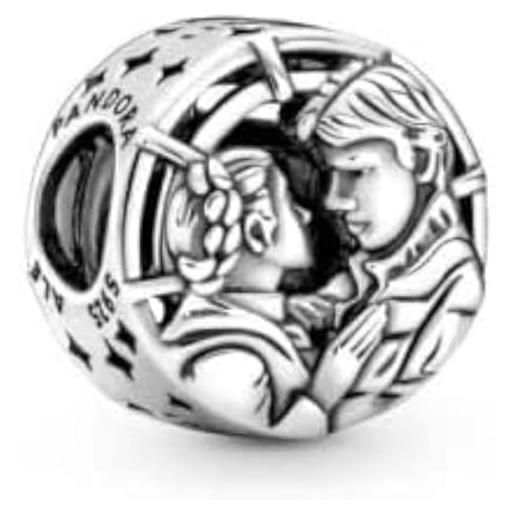 Generic star and wars, ciondolo a forma di bacio di han e leia, in argento sterling 925, compatibile con ciondoli pandora e molti altri braccialetti con ciondoli del regno unito. 