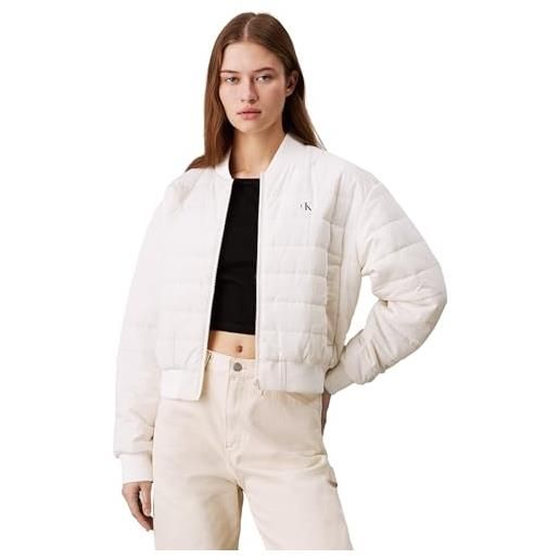 Calvin Klein jeans donna bomber mezza stagione, bianco (ivory), xs