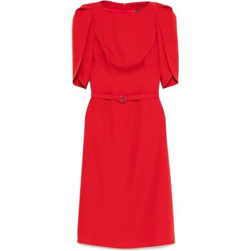 CRISTALLINI abito con scollo a barca - rosso