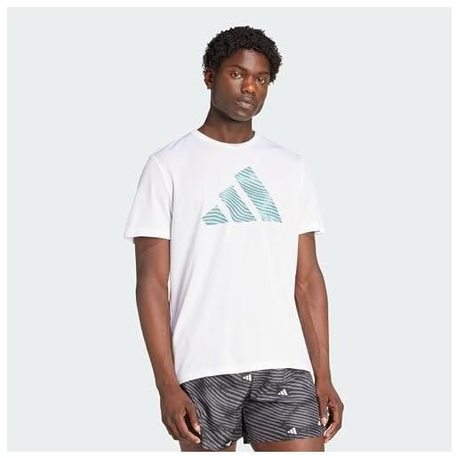 Adidas uomo adi365 running essentials brand love tee, halo silver, m