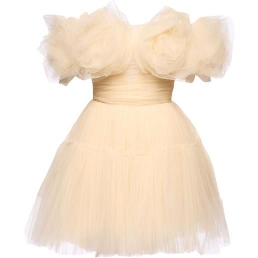 Ana Radu abito con ruches e spalle scoperte - toni neutri