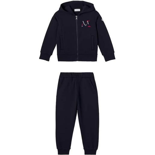 Moncler Enfant felpa e pantaloni sportivi in cotone con logo