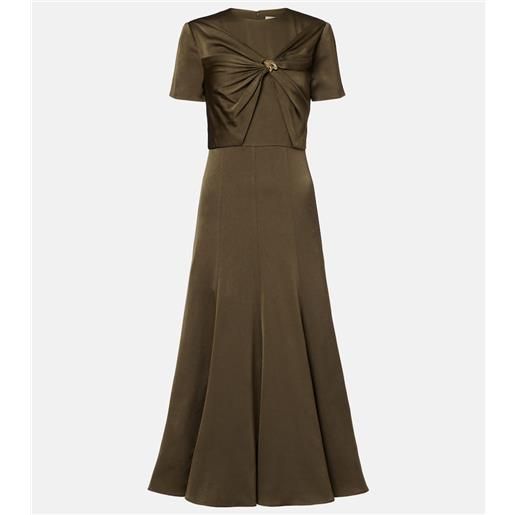 Roland Mouret abito midi in crãªpe di raso arricciato
