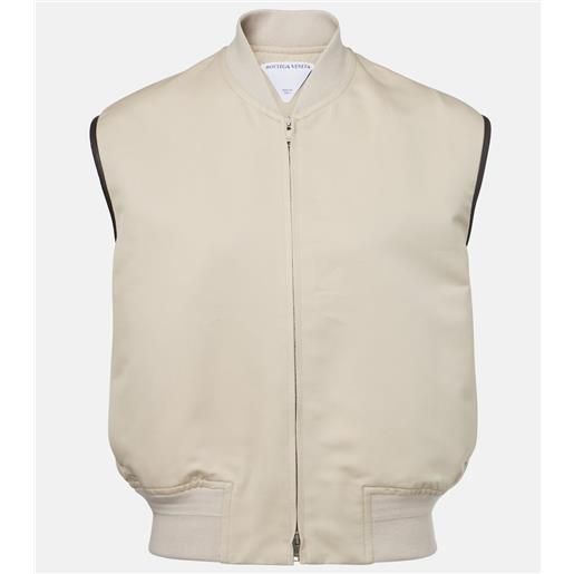Bottega Veneta gilet in cotone e seta con pelle
