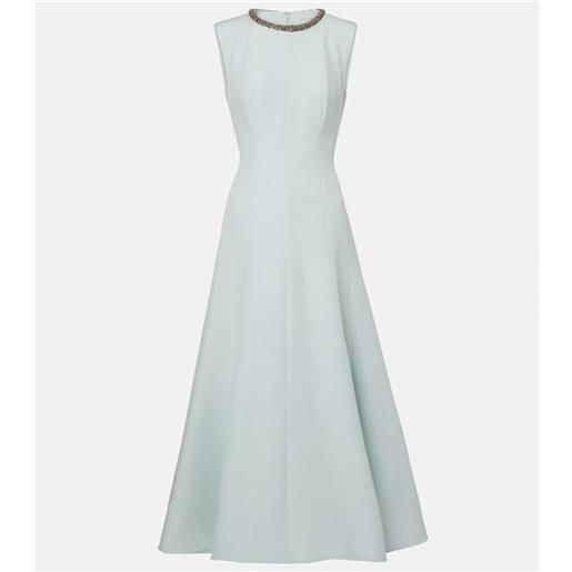 Roland Mouret abito midi in lana e seta con decorazioni