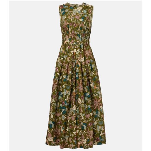 Ulla Johnson abito midi elenora in cotone con stampa