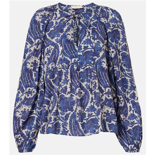 Ulla Johnson blusa brea in misto cotone con stampa