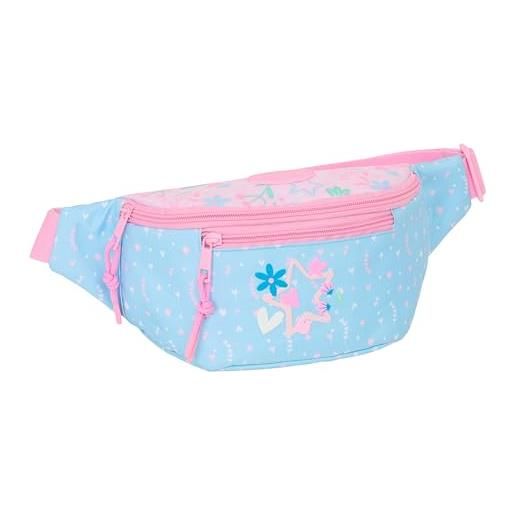 safta blackfit8 smile marsupio con tasca esterna, ideale per giovani e bambini di diverse età, comodo e versatile, qualità e resistenza, 23 x 9 x 12 cm, blu chiaro/rosa chiaro, m, casual