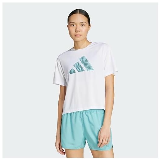 adidas donna adi365 running essentials brand love tee, white, m
