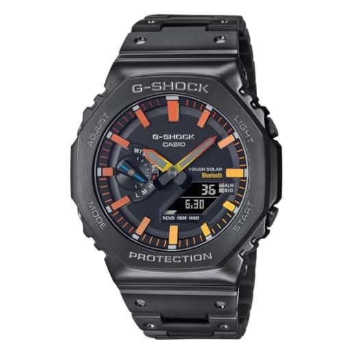 Casio gm-b2100bpc-1aer orologio analogico al quarzo da uomo con cinturino in acciaio inossidabile, nero