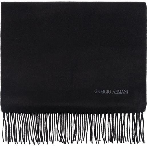 Giorgio Armani sciarpa con frange - nero