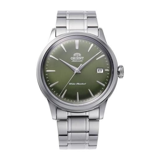 Orient classic bambino 38mm - orologio da uomo automatico a carica manuale elegante bracciale e cassa in acciaio metallizzato quadrante verde - ra-ac0m09e30b ra-ac0m09e