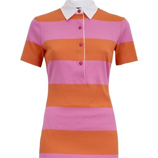 Versace Jeans Couture abito modello polo a righe - arancione