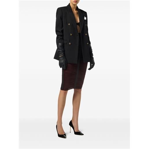 Elisabetta Franchi gonna a matita con ruches - rosso