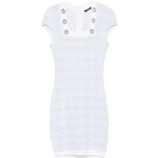Balmain abito corto in tweed - blu