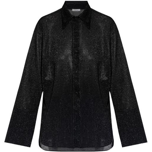 Oséree camicia con finitura brillante - nero