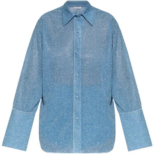 Oséree camicia con strass e bottoni - blu