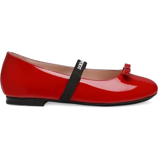 Dolce & Gabbana Kids ballerine in pelle lucida - rosso