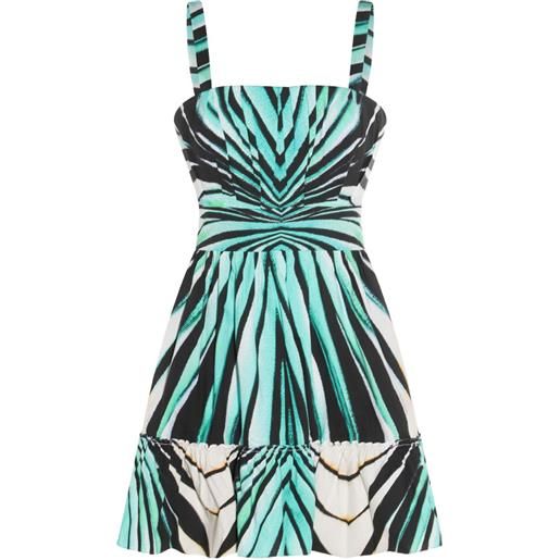 Roberto Cavalli abito skater con stampa zebra - blu