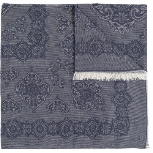 ETRO sciarpa con frange e stampa paisley - blu