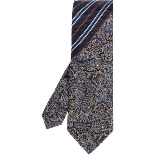 ETRO cravatta in seta con stampa paisley - blu