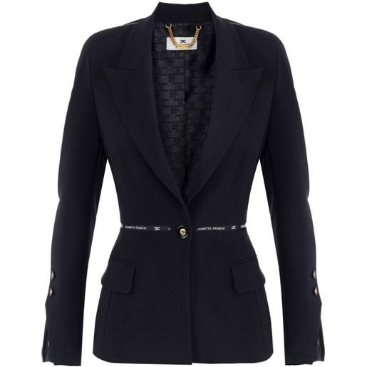 Elisabetta Franchi blazer strutturato con cintura - nero