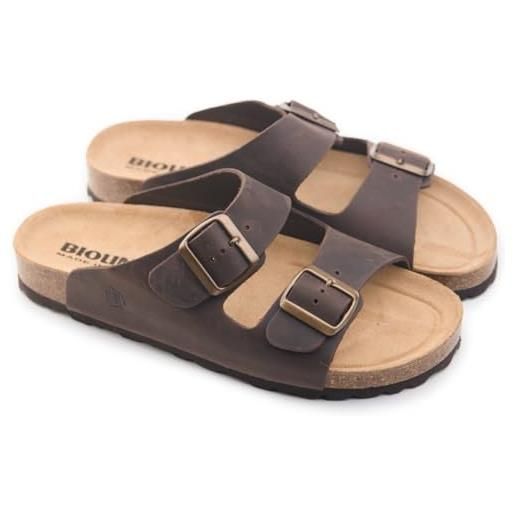 BIOLINE, 420 ingrassato, ciabatte pelle moda casual unisex (testa di moro, sistema taglie calzature eu, adulto, numero, media, 41)