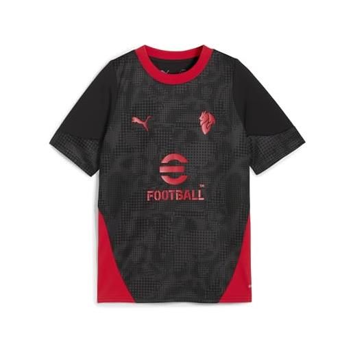 PUMA a. C. Milan - maglia training bambino, maglia gara da allenamento, stagione 2025/2026, prodotto ufficiale, bambino, nero, 8 anni