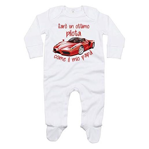 Fupies tutina neonato sarò un ottimo pilota come il mio papà, 6-12 mesi 66-76 cm