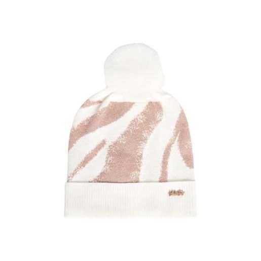 Liu Jo berretto misto lana con pon-pon tf4291 (it, testo, taglia unica, white/light rose)