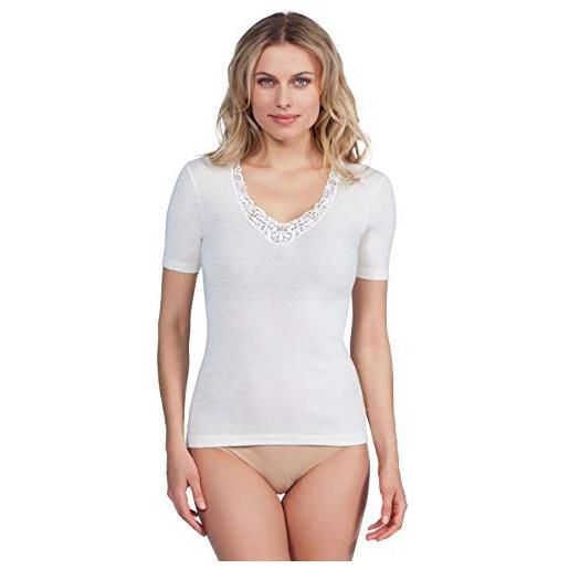 EGI maglia a manica corta tubolare donna in lana e seta made in italy (6 / xl)