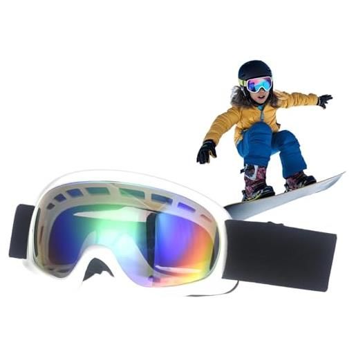 Pruojhw occhiali da snowboard anti-appannamento, occhiali da sci per bambini, protezione uv, occhiali da sci, occhiali da neve, morbidi per bambini dai 3 ai 10 anni