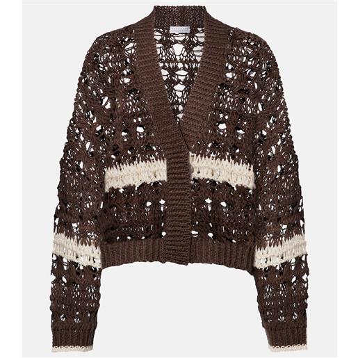 Brunello Cucinelli cardigan in iuta e cotone