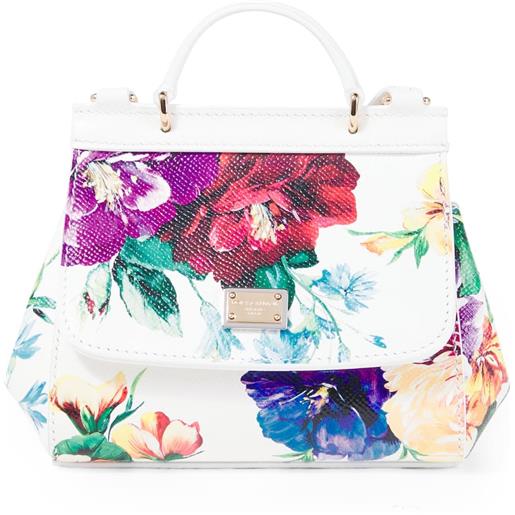 Dolce&Gabbana Kids borsa sicily in pelle con stampa floreale