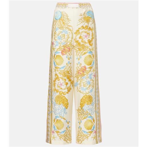 Versace pantaloni underwater barocco in seta