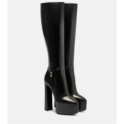 Saint Laurent stivali nico in pelle con plateau