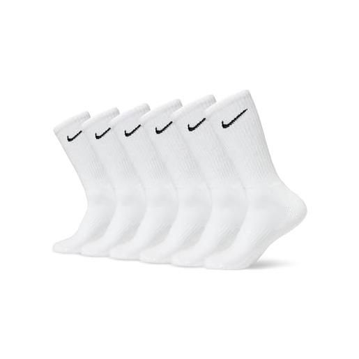 Nike sx7666-100 u nk everyday cush crew 6pr-bd calzini uomo white/(black) s